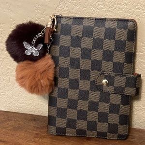 Brown Checkered A6 Planner Cover | Personal Agenda Organizer